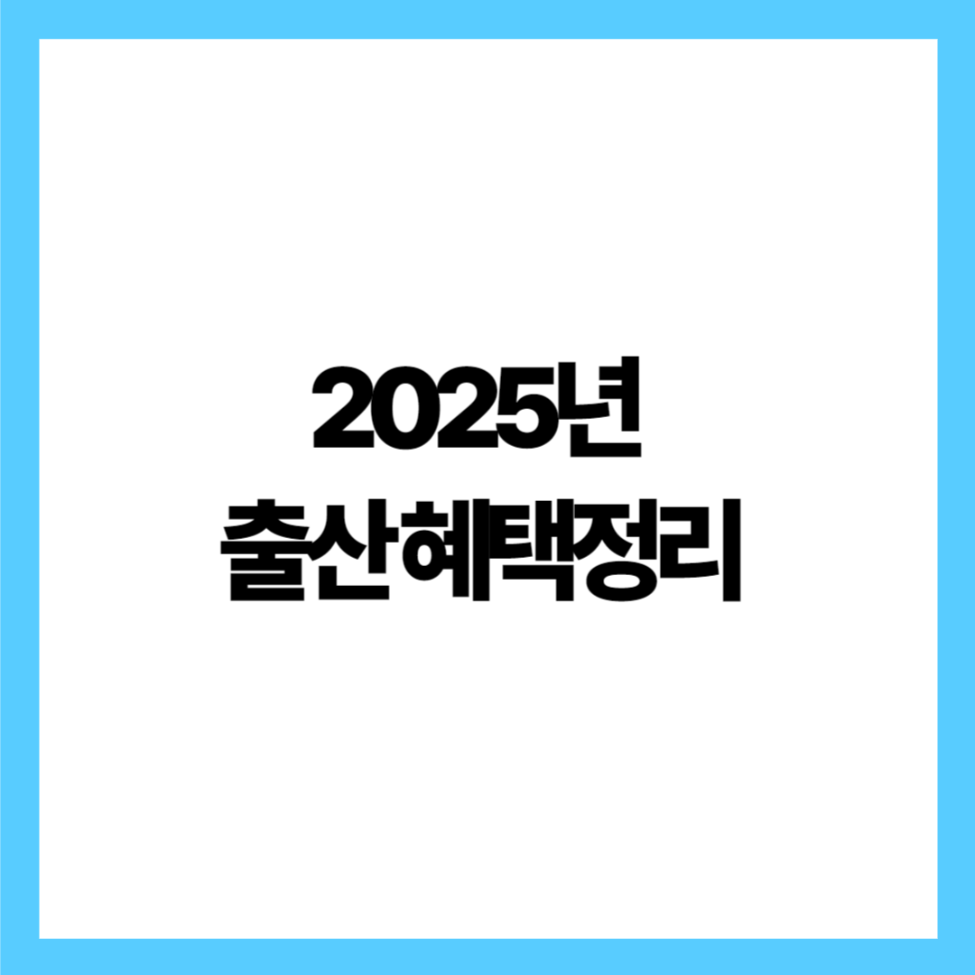 2025년 출산 혜택정리