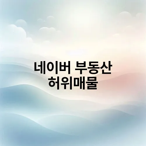 네이버 부동산 허위매물
