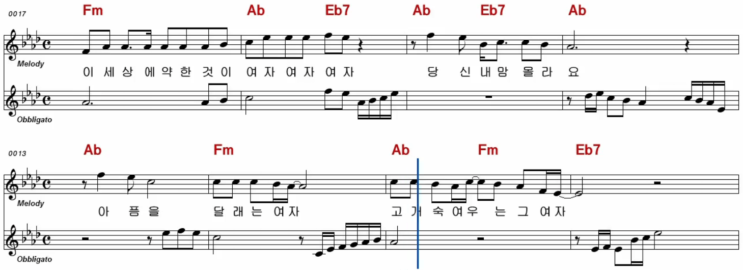 설운도 여자 여자 여자 악보 노래방
