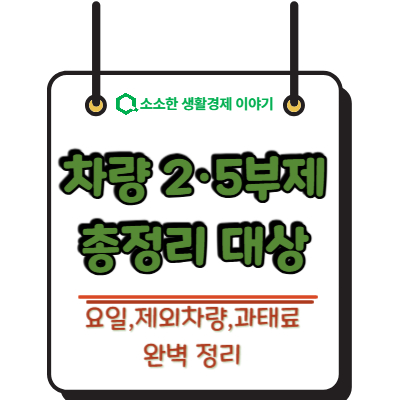 차량 2·5부제 총정리 대상·요일·제외 차량·과태료 완벽 정리