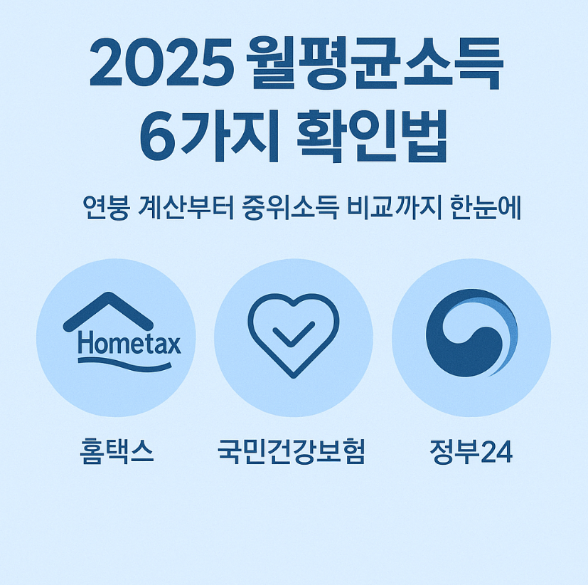 2025 월평균소득 확인방법 6가지｜연봉 계산법부터 중위소득 비교까지 총정리