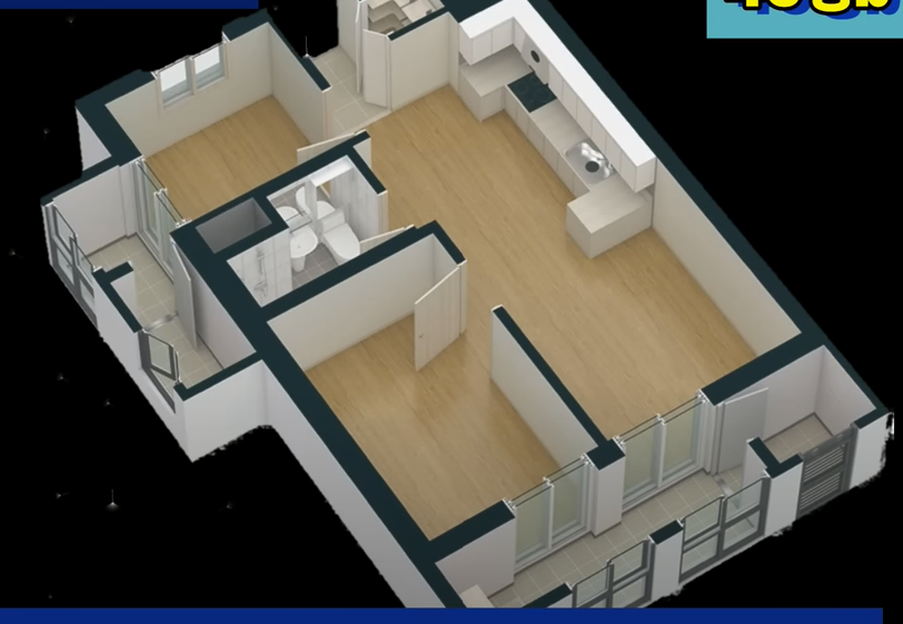 성남시 국민임대 아파트 46형 방구조