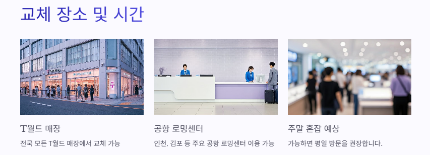SKT 유심 교체: 교체기간,대상,장소,준비물 및 환급안내
