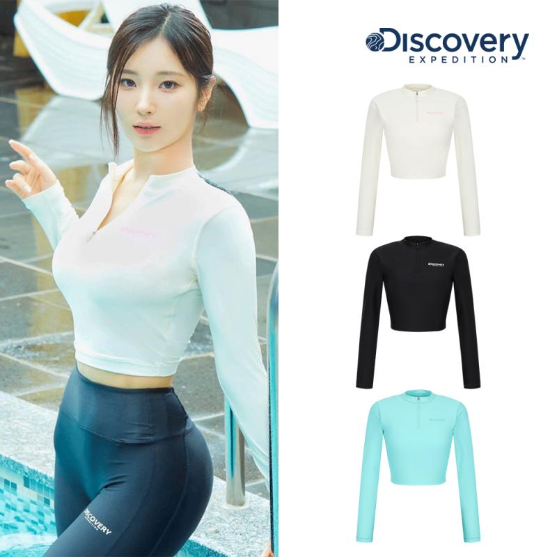 디스커버리익스페디션 하프집업 크롭 여성 래쉬가드 DWSW96033-SET