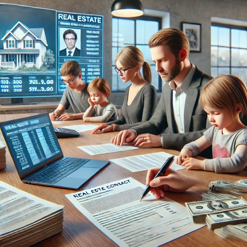 가족-부동산-계약하는-모습