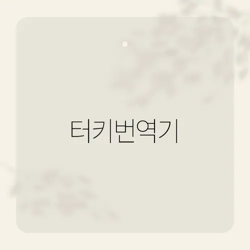 터키번역기, 한 문장도 틀림없는가?