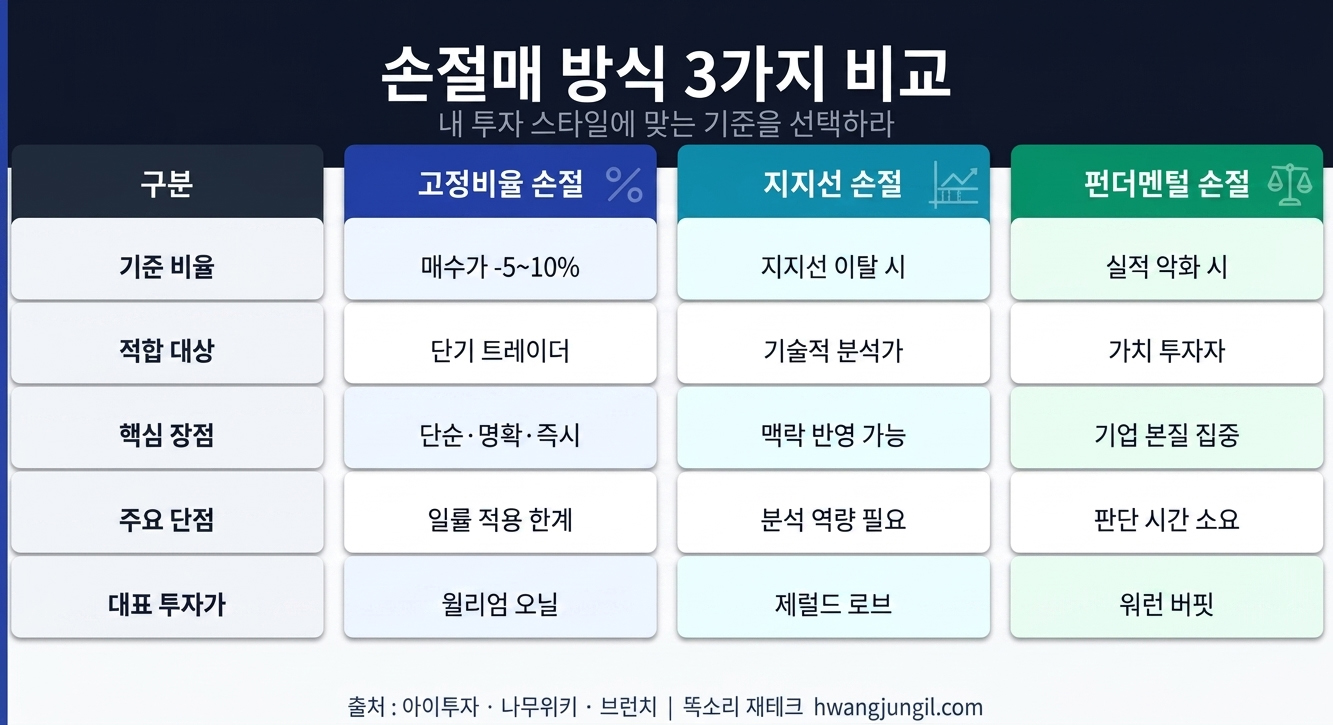 손절매 방식 3가지 비교