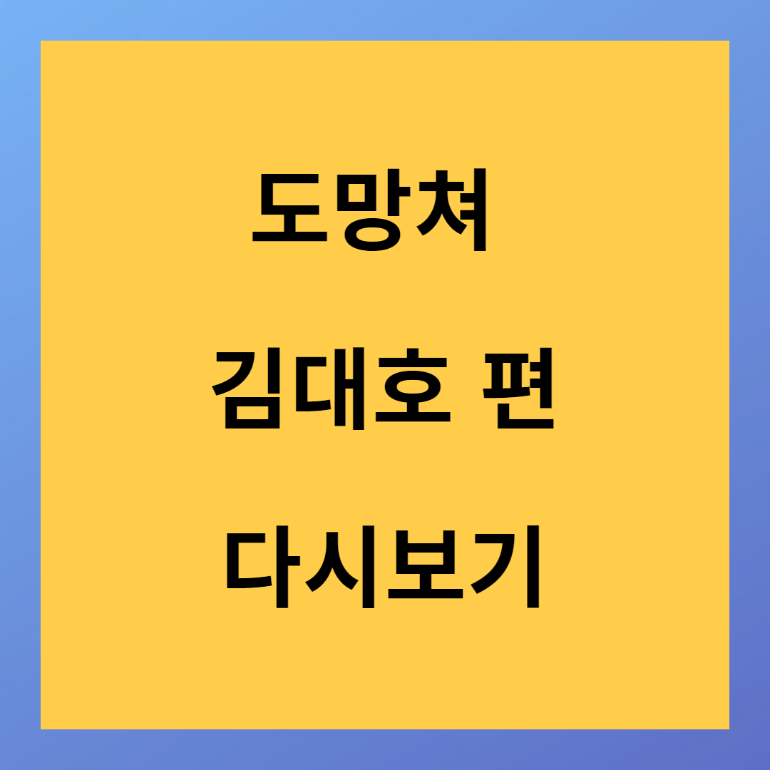 도망쳐 김대호 편 MBC 선배 갑질로 인해 퇴사 후 복직했다