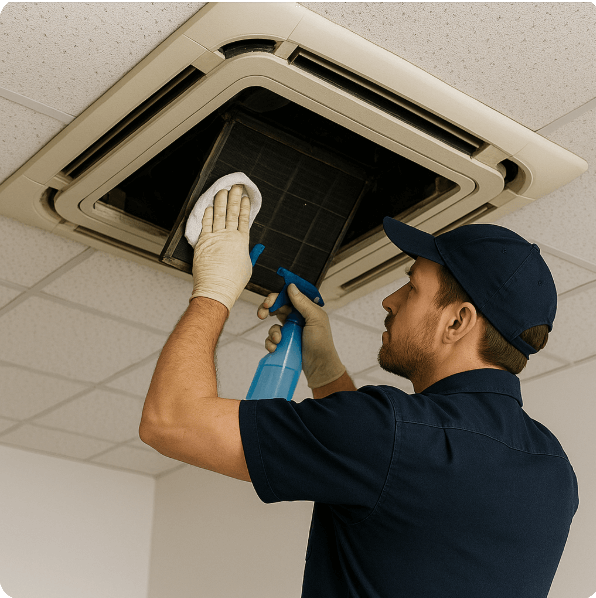 천장형 에어컨 청소