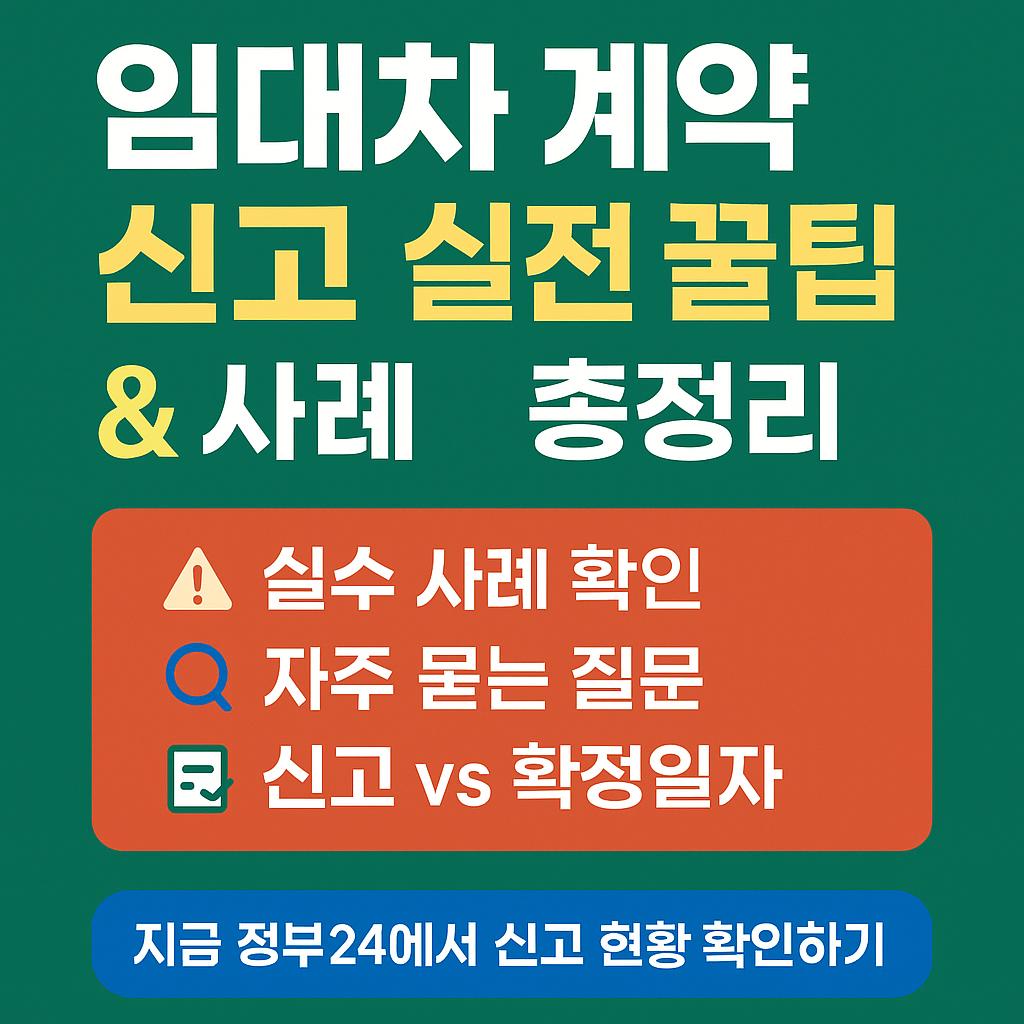 임대차 계약 신고 실전 꿀팁