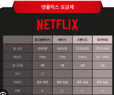 2025 네플릭스 요금제