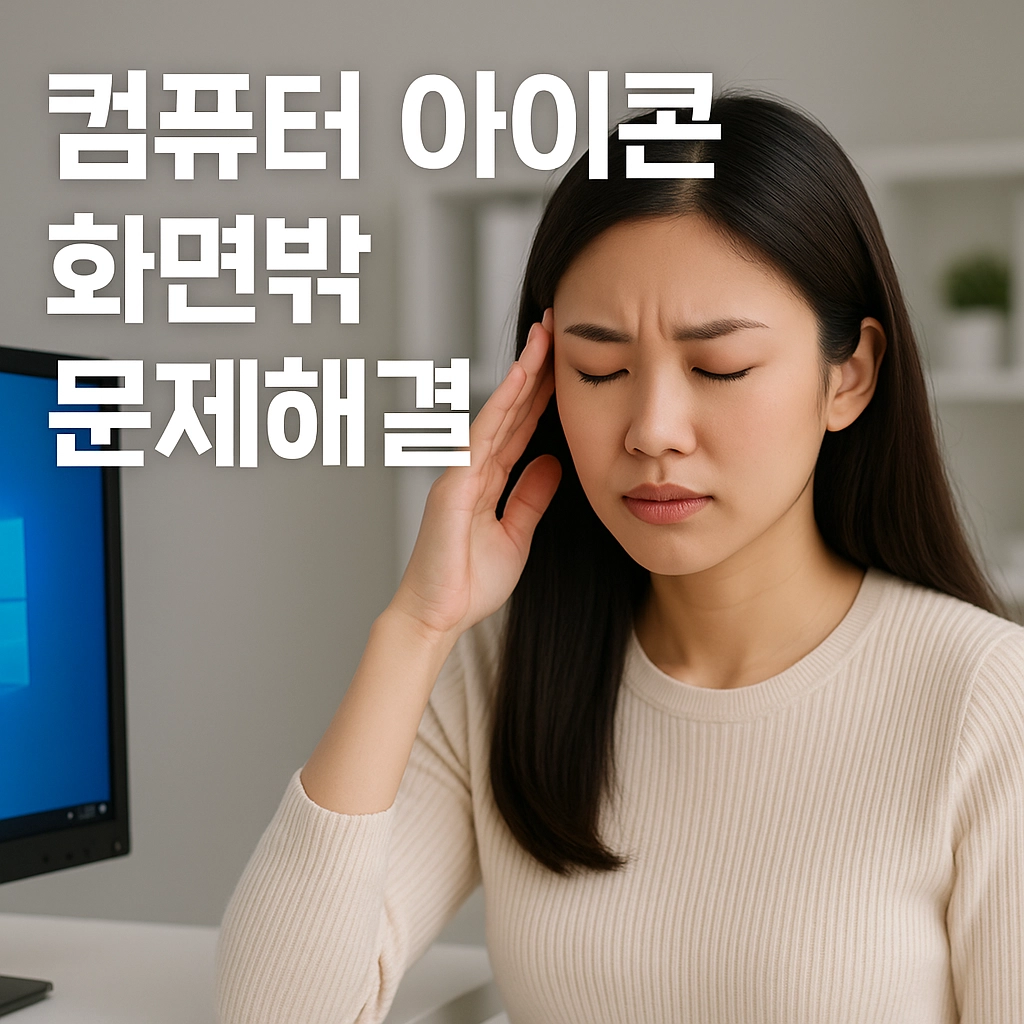 컴퓨터 아이콘 화면밖 문제해결