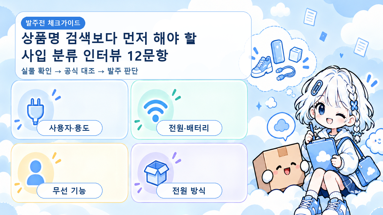 상품명 검색보다 먼저 해야 할 사입 분류 인터뷰 12문항 대표 이미지