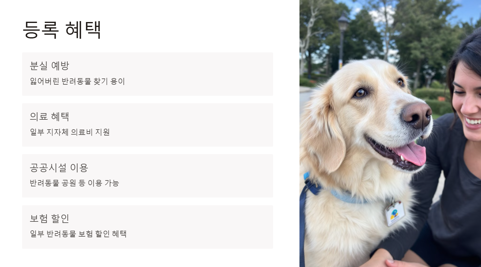 반려동물 등록 비용 및 혜택