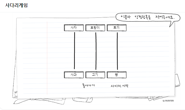 네이버사다리게임-옵션-설정