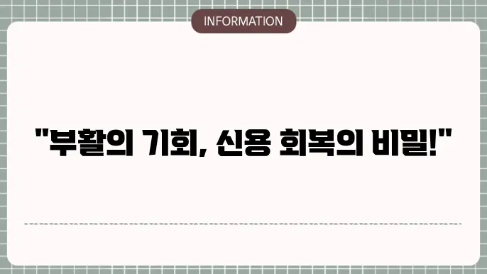 개인회생 면책후 신용회복