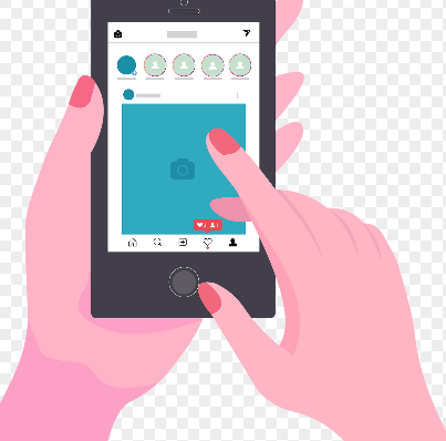 핸드폰 하는 여자 손