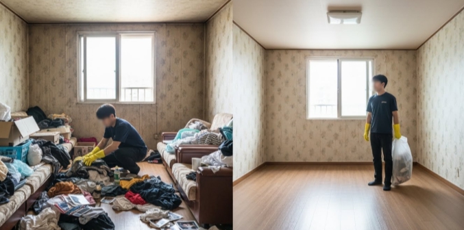 봉화 고독사청소 정리중