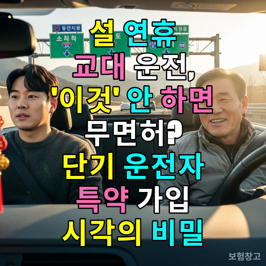 설 연휴 귀성길에 가족이 교대로 운전하며 행복하게 웃고 있는 모습