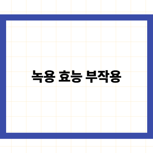 녹용 효능 부작용