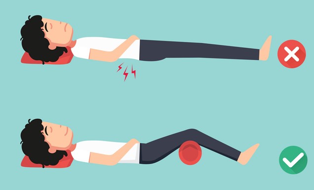 허리통증에 좋은 수면 자세 - 정자세