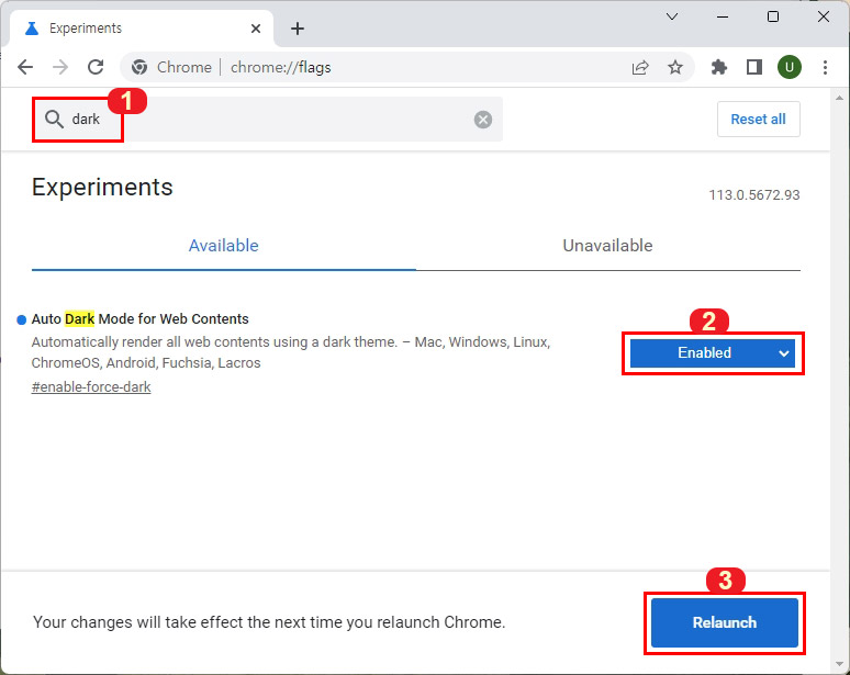 크롬 다크모드 설정