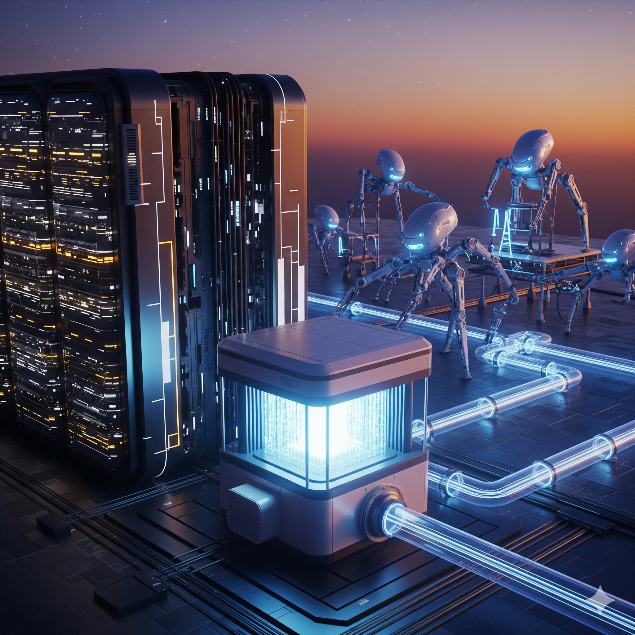 AI 데이터 센터 전력 공급을 위한 4세대 소형 모듈 원자로(SMR)와 피지컬 AI 로봇 통합 인프라 시스템
