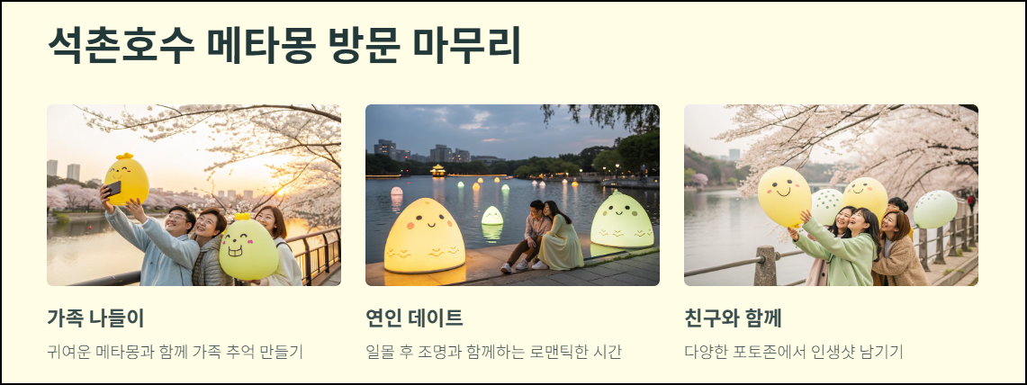 석촌호수 메타몽 방문 마무리