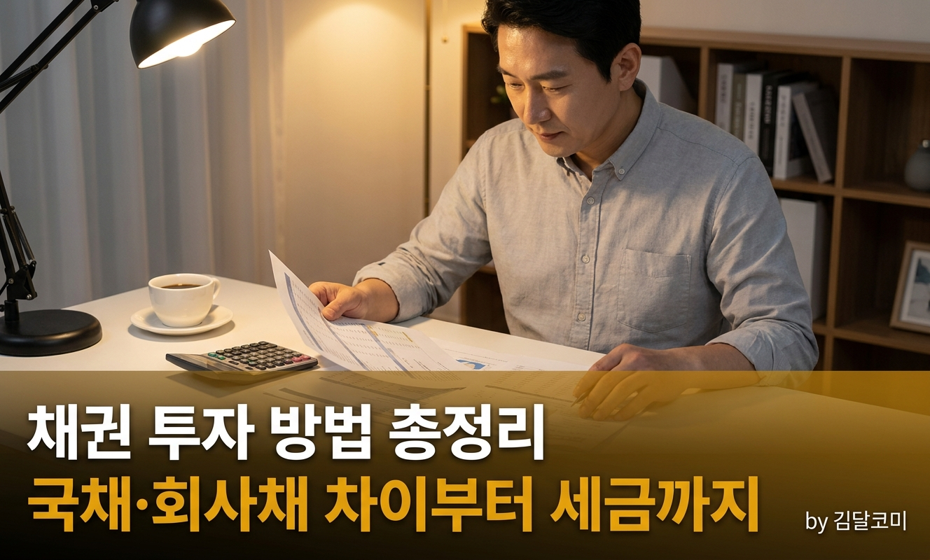 책상에서 채권 서류를 검토하는 사람
