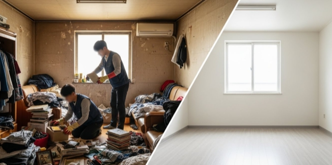 창원 고독사청소 후 도배 모습