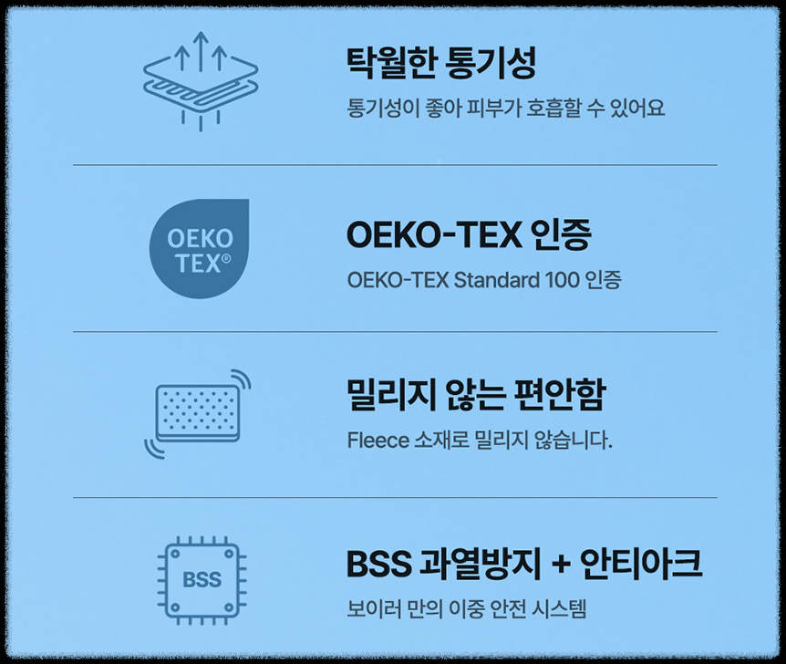 보이러 전기요 특징 2 (출처: 보이러 공식 스토어)