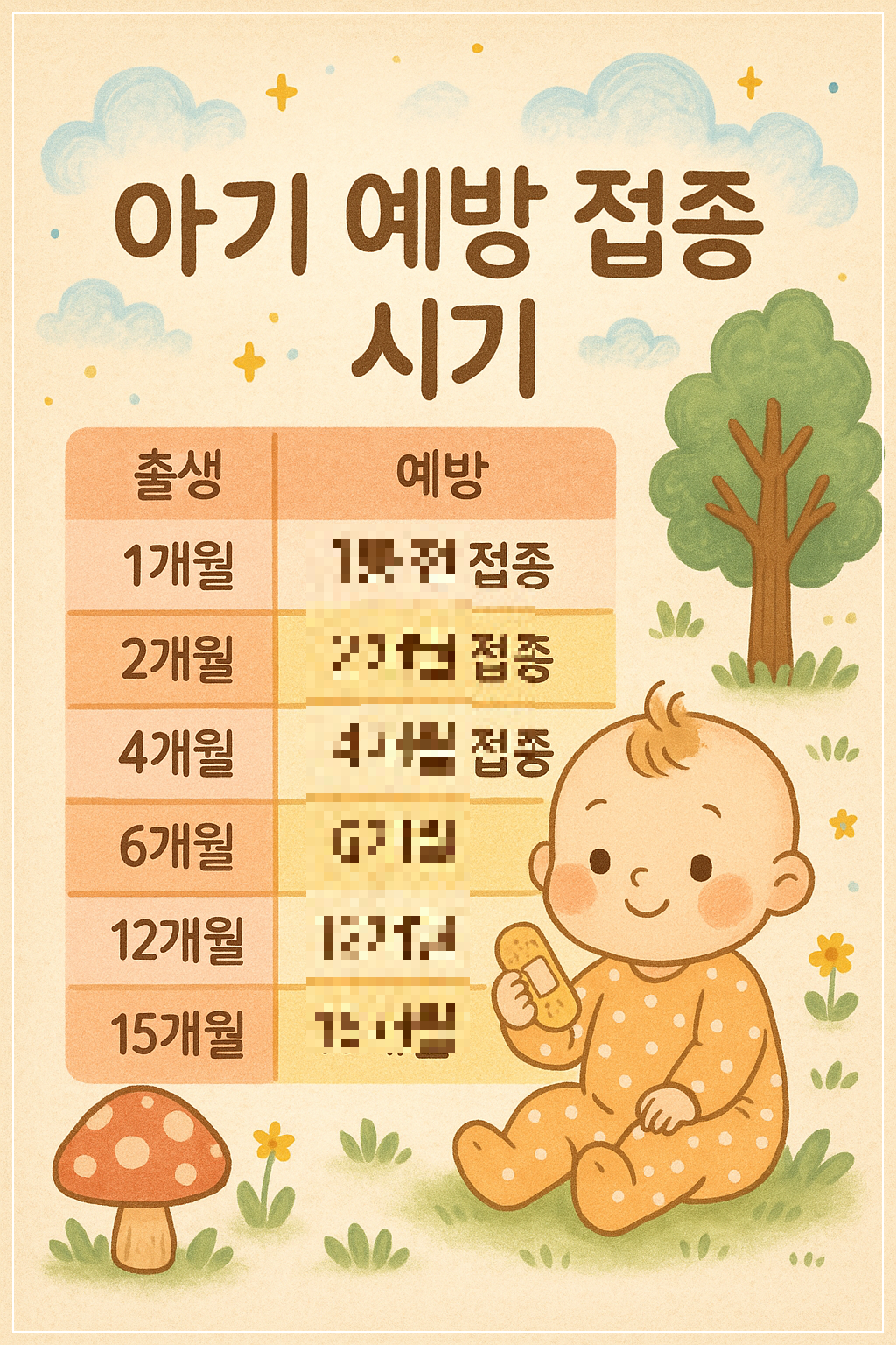 아기 예방접종표 확인하기