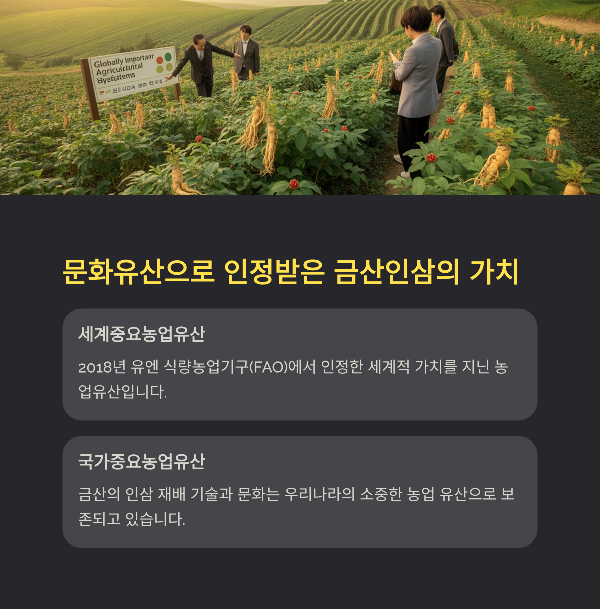 문화유산으로 인정받은 금산인삼의 가치