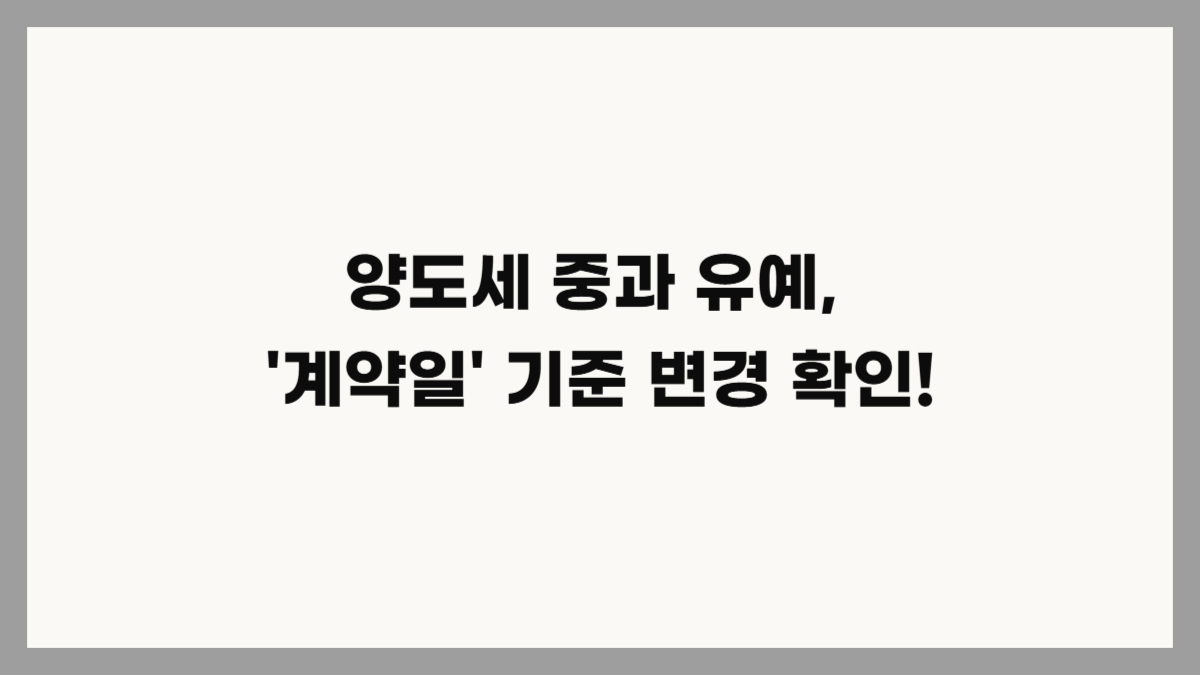 다주택자 양도세 중과 유예 종료 보완책 정리