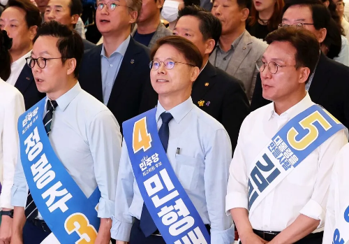 김민석 의원 - 최고위원 선거 수석 당선 후 당원들에게 인사
