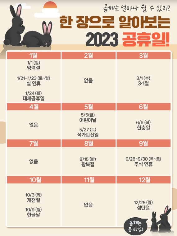2023년 대체공휴일
