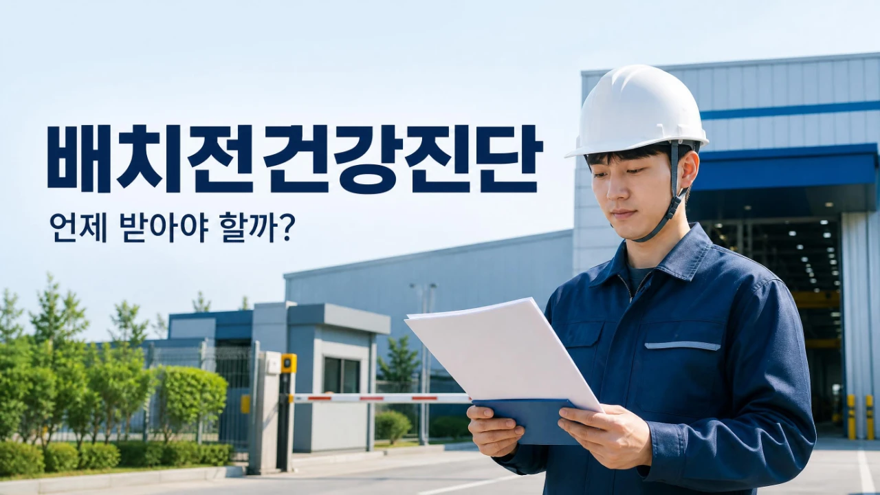 특수건강진단 대상 업무에 배치되기 전 건강진단 서류를 확인하는 근로자