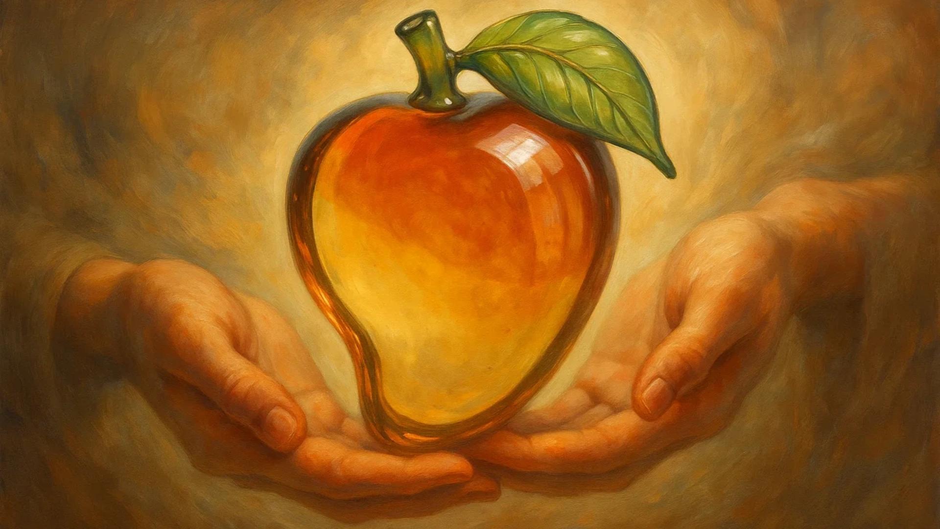 손안에 담긴 황금빛 사과