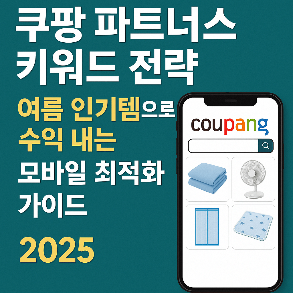 2025 쿠팡 파트너스 키워드 전략: 여름 인기템으로 수익 내는 모바일 최적화 가이드