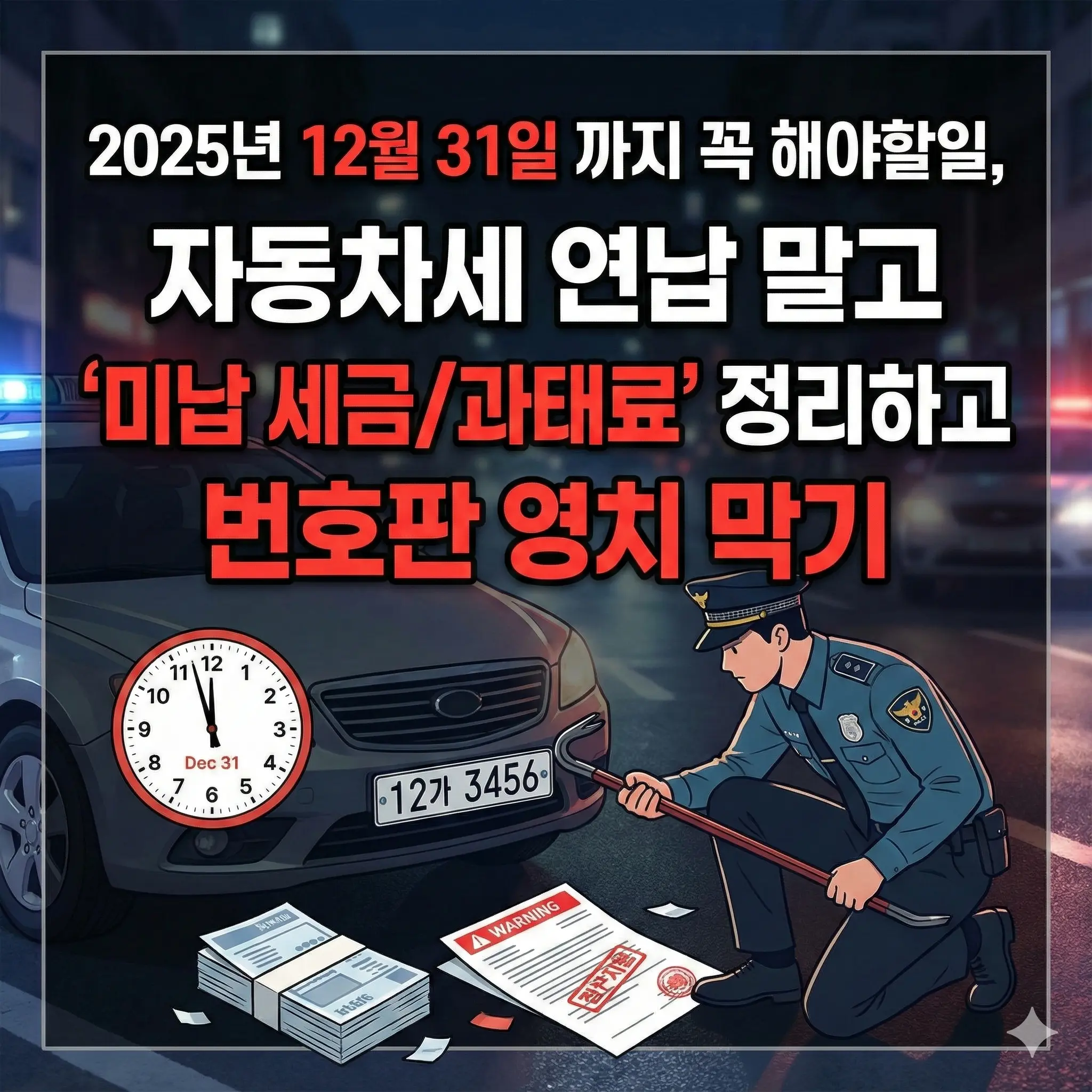 연말까지 꼭 해야할일 #8, 자동차세 연납 말고 '미납 세금/과태료' 정리하고 번호판 영치 막기