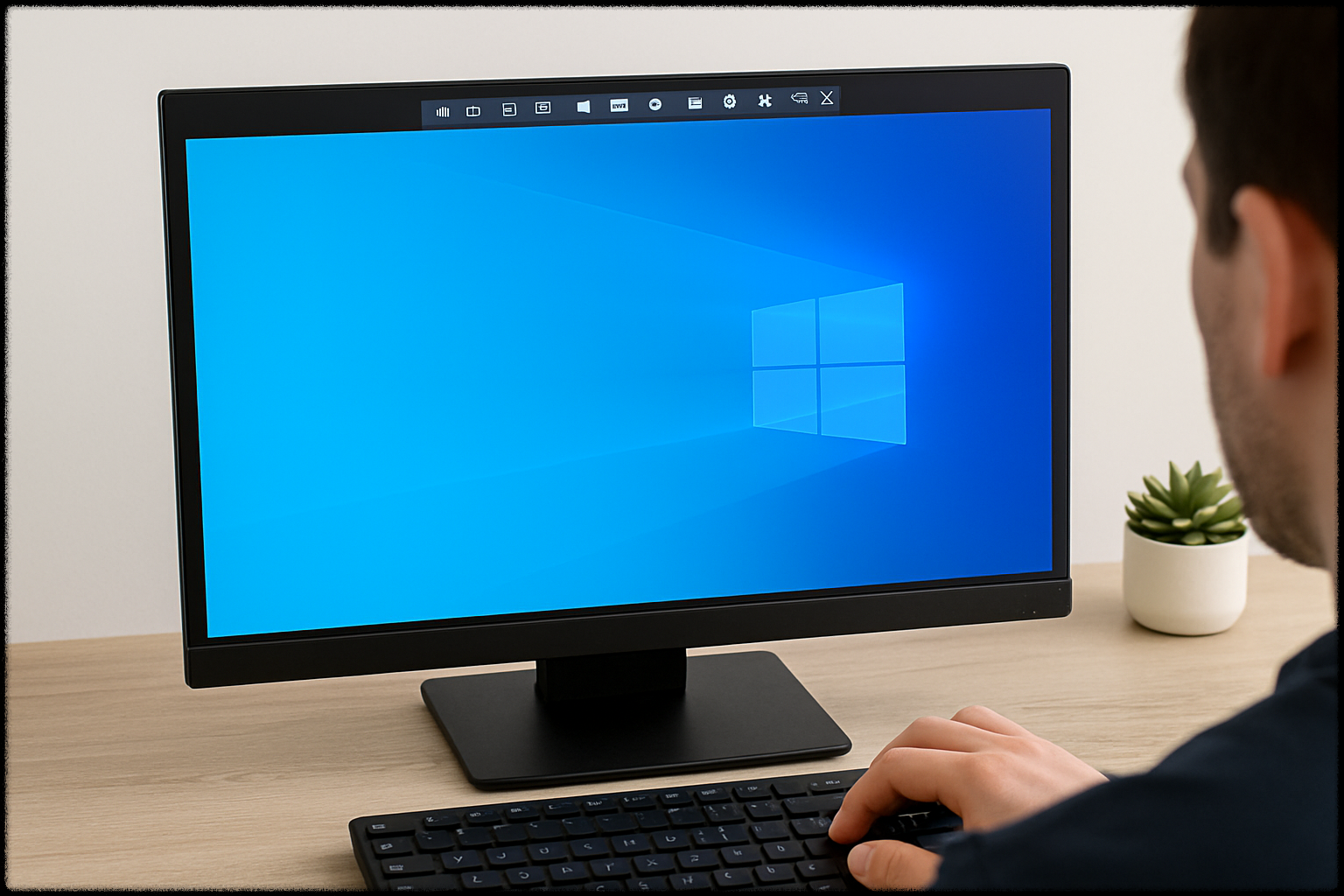 작업 표시줄 위치 변경을 시도하는 사용자