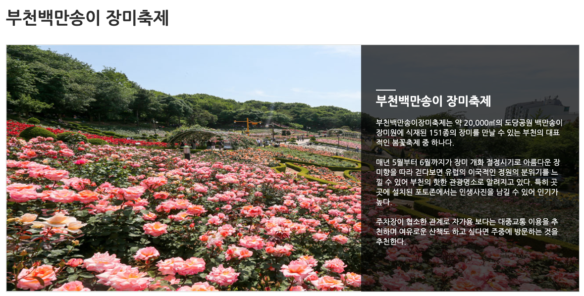 부천 백만송이 장미축제 위치 주차 입장료 대중교통 날씨 정보