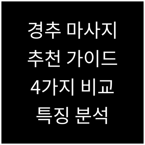 경추 마사지기 추천 가이드 4가지 제..