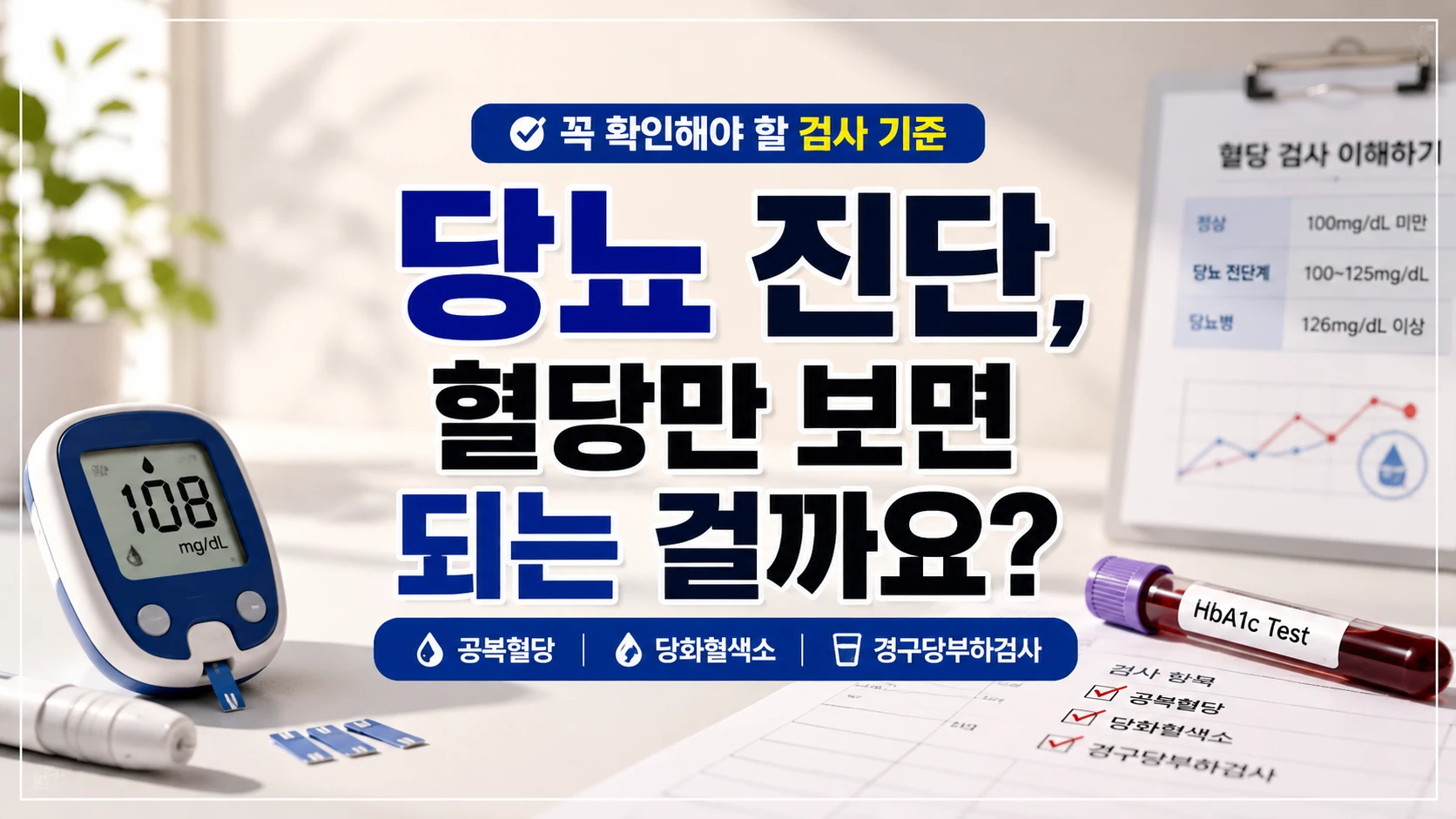 당뇨 진단, 혈당만 보면 되는 걸까요? 꼭 확인해야 할 검사 기준
