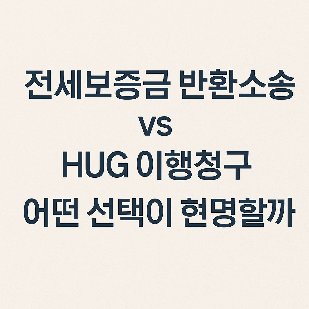 전세보증금 반환소송 vs HUG 이행청구, 어떤 선택이 더 현명할까?