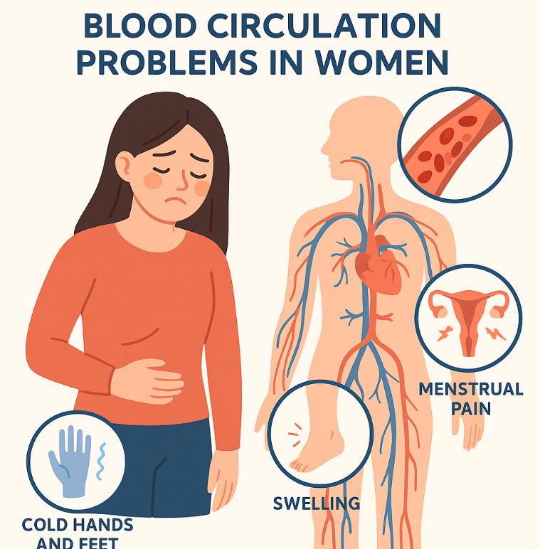 여성 혈액순환 장애로 아파는 하는 그림