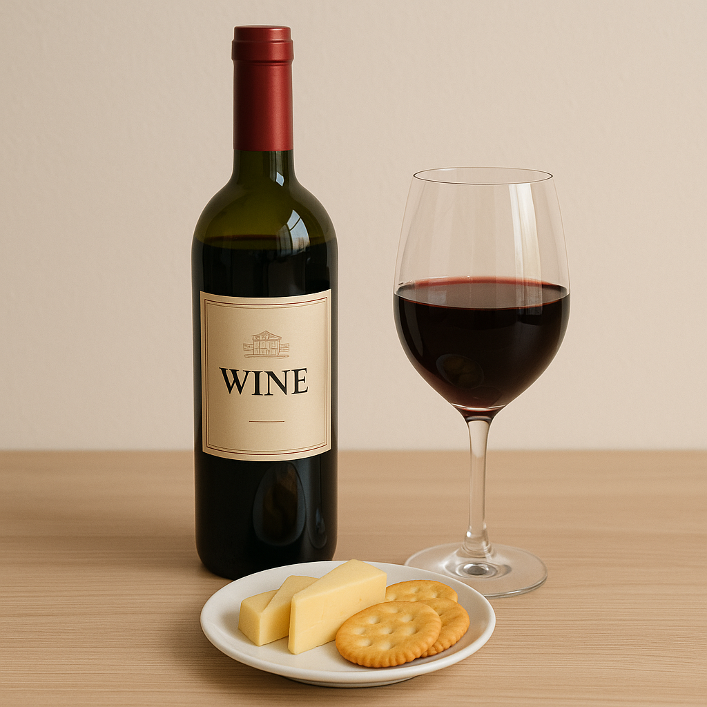 레드와인과 치즈 플레이트가 놓인 따뜻한 테이블 이미지