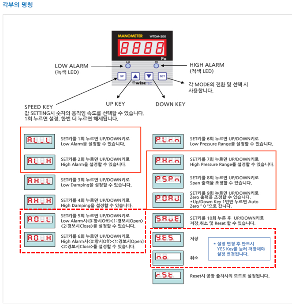 차압계(DPG) 설정 가이드