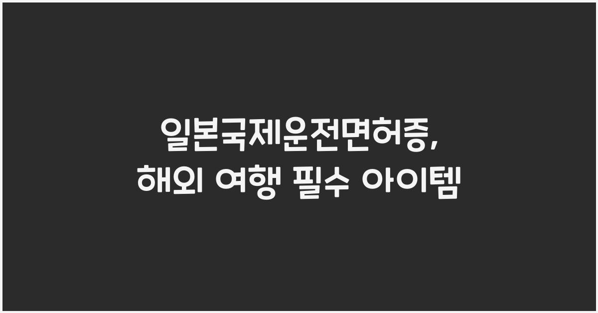 일본국제운전면허증