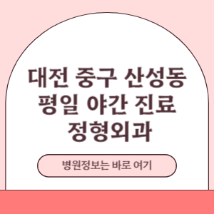 대전 중구 산성동 야간진료 정형외과 병원